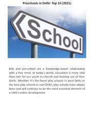Preschools in Delhi