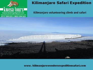 Kilimanjaro volunteering climb and safari