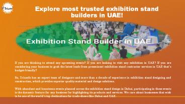 Explore most trusted exhibition stand builders in UAE!