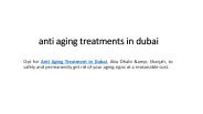 anti aging treatments in dubai
