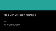 Top 3 MBA Colleges In Telangana