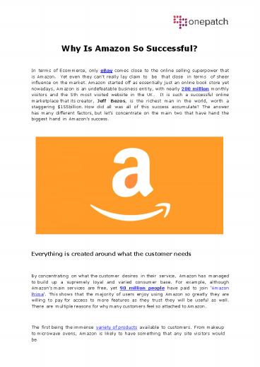 Why Is Amazon So Successful?