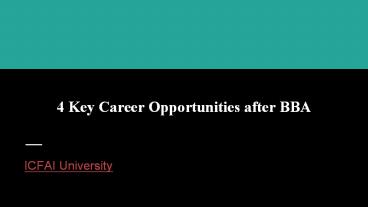 4 key career opportunities after bba