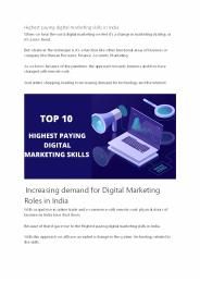 Highest paying digital marketing skills in India
