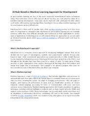 AI Rule-Based vs Machine Learning Approach for Development