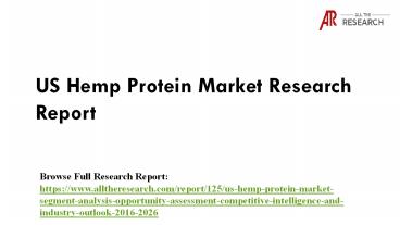 US Hemp Protein Market - Segment Analysis, Opportunity Assessment, Competitive Intelligence and Industry Outlook, 2016-2026 (1)