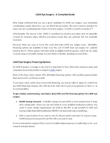 LASIK Eye Surgery - A Complete Guide