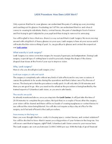 LASIK Procedure: How Does LASIK Work?