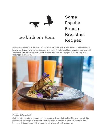 Some Popular French Breakfast Recipes