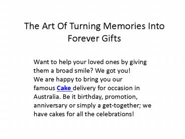 Send online same day and midnight cake, gifts and combo delivery in Australia