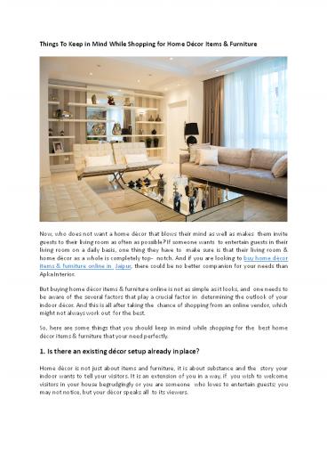 Buy Home Décor Items & Furniture Online in Jaipur - Apka Interior