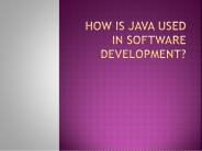 How is Java used in software development?