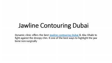 Jawline Contouring Dubai