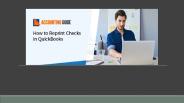 Way to Reprint Checks in QuickBooks