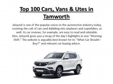 Top 100 Cars, Vans & Utes in Tamworth