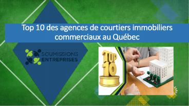 Top 10 des agences de courtiers immobiliers commerciaux