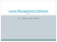 Leave Management Software System - QuickStart Admin