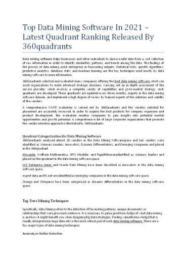 Top Data Mining Software In 2021