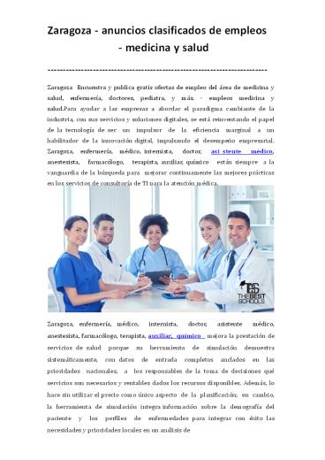 Zaragoza - anuncios clasificados de empleos - medicina y salud