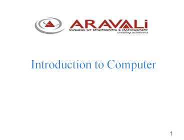 Introduction to computers presentation | free to download