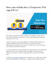 Does your website have a Progressive Web App (PWA)?