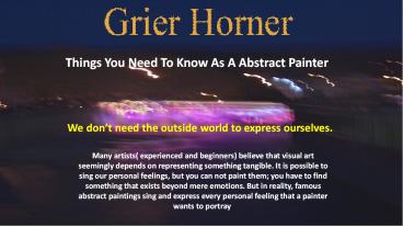 Abstract painting In Pittsfield | Grier Horner