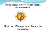 Best Hotel Management College in Dehradun
