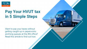 Pay Your HVUT tax in 5 Simple Steps