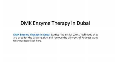 DMK Enzyme Therapy in Dubai
