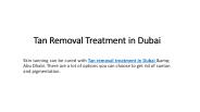 Tan Removal Treatment in Dubai