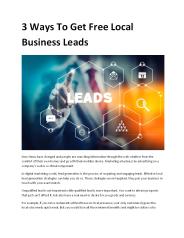 3 Ways To Get Free Local Business Leads