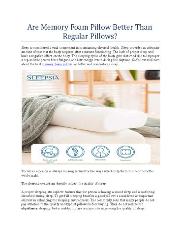 Are Memory Foam Pillow Better Than Regular Pillows?