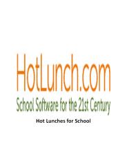 Hot Lunches for School