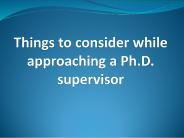 Contacting Potential PhD Supervisors