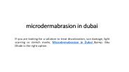 microdermabrasion in dubai