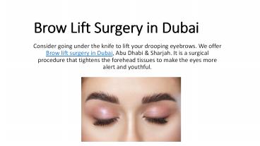 brow lift surgery in Dubai