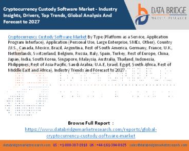 Cryptocurrency Custody Software Market - Industry Insights, Drivers, Top Trends, Global Analysis And Forecast to 2027