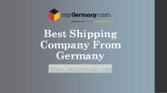 Best Shipping Company From Germany
