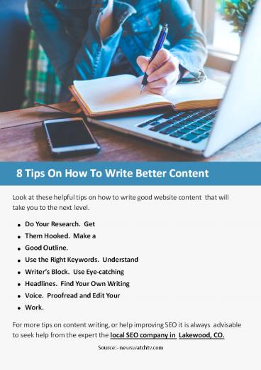 8 Tips On How To Write Better Content