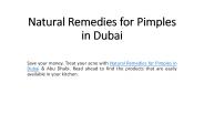 Natural Remedies for Pimples in Dubai