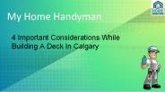 Things to consider when building a deck
