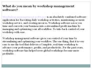 What is a Workshop System?