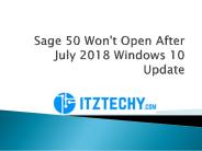 Sage 50 won't Open after Update