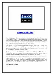 Saxo Market Review 2021