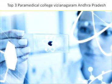 Top Paramedical college vizianagaram