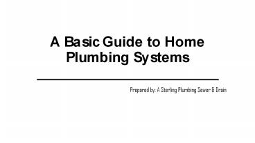 Need for a Plumber Columbus for a House Plumbing System