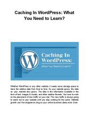 Caching In WordPress: What You Need to Learn?