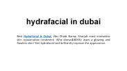 hydrafacial in dubai