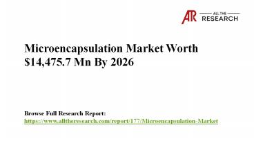 Latest Report: Microencapsulation Market Projected to Reach USD 14475.7 Million by 2026