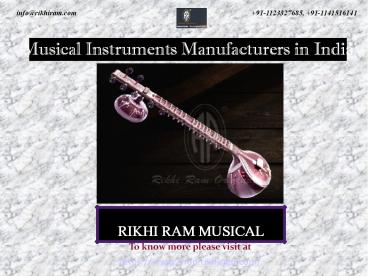 Musical Instruments Manufacturers in India